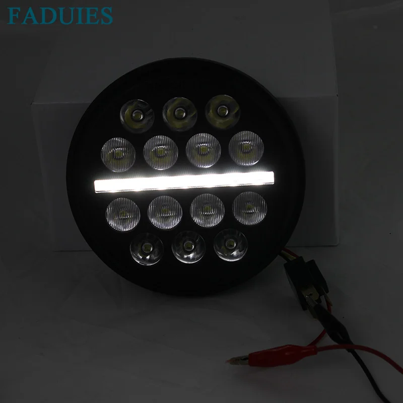 FADUIES For Harley Lights 5 34 Black LED Daymaker Headlight With DRL For Harley Sportster Iron 883 1200 Dyna Street Bob FXDB (9)