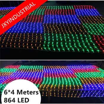 

860LEDS 6M*4M Tree Mesh Ceiling House Wall Fairy String Net Light Twinkle Lamp Garland For Festival Christmas Holiday Decoration