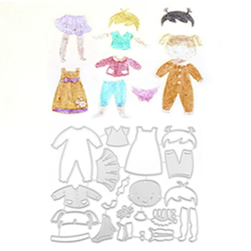 

Boys Girls Kids Shape Metal Cutting Dies Stencil For Scrapbooking Album Embossing DIY Gift Card Handcrafts Templates Model Tools
