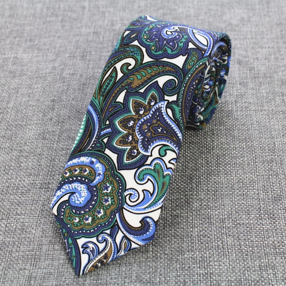 GUSLESON New Fashion Slim Men Ties Cotton Necktie for Men Causal Paisley Tie For Man Bussines Corbatas Bridegroom Party Neckties