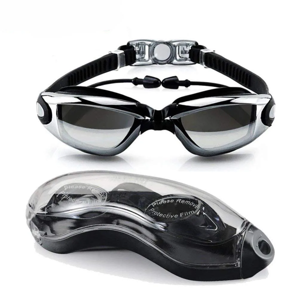 

Diopter Swimming Googles Anti fog Waterproof Swim Eyewear for Adult Diving Goggles with Earplugs