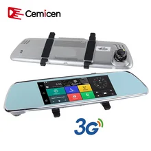 Cemicen 3g Wi-Fi 7 дюймов Android5.0 сенсорный Dash Cam Видеорегистраторы для автомобилей Зеркало заднего вида приборная Камера Двойной объектив gps навигации bluetooth-рекордер