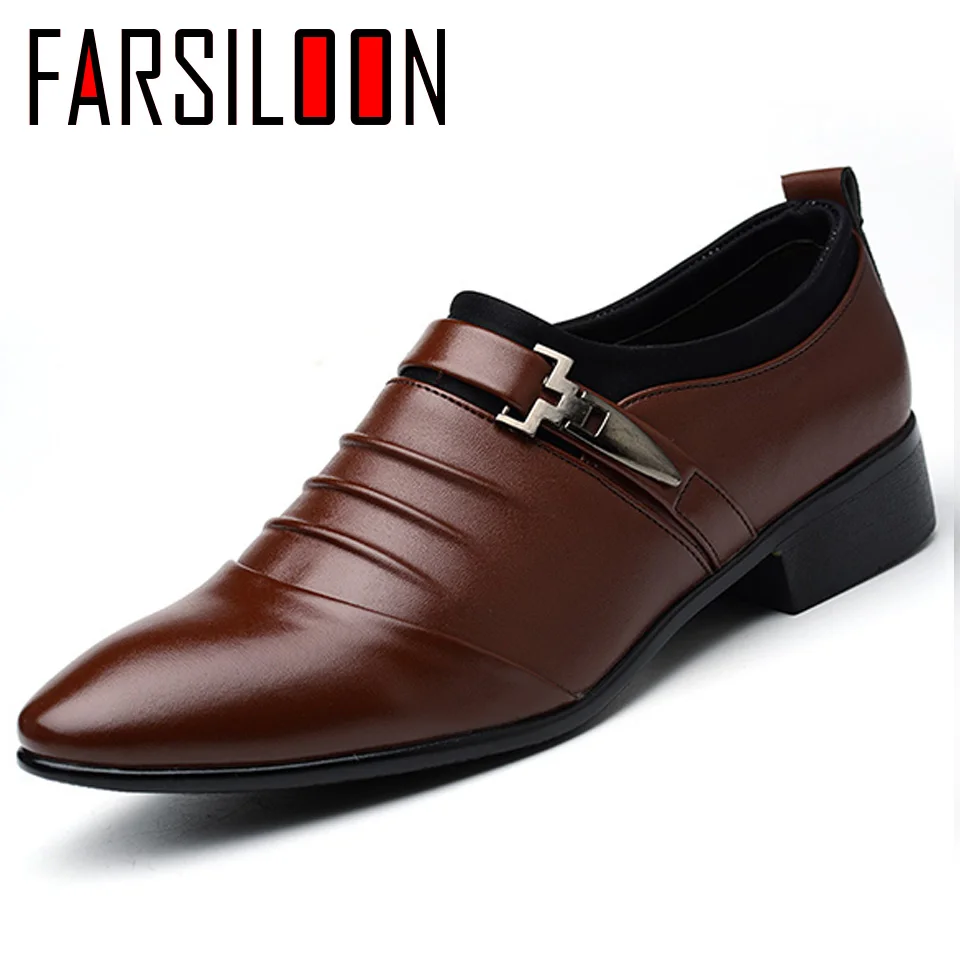 

Business Casual Comfortable Waterproof Spring Autumn Men's Shoes Artificial Leather Hight Increasing Male Shoes BG001