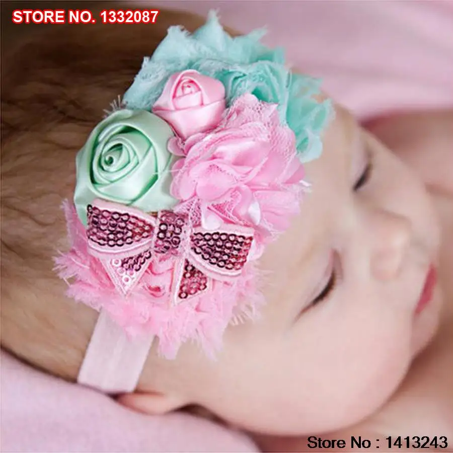 Fashion Children Baby Girls Fahsion Pink Fabric Rose Flower Bow Frozen