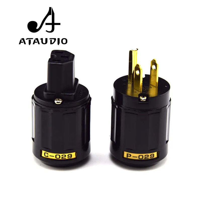 

ATAUDIO Hifi Power Plug High Quality Gold-plated One Pair Us Power Connector + IEC female connector