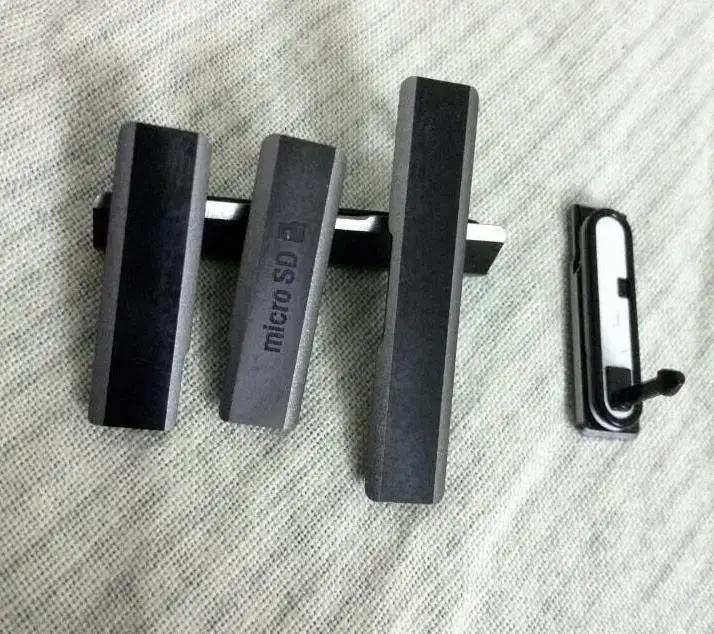Micro SD карта + SIM карта + заглушка для порта USB для защиты от пыли для Sony Xperia Z1 L39H C6903 C6902 черный белый - изображение
