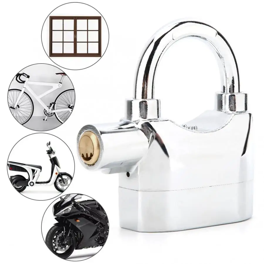 

Anti-theft Security Padlock Waterproof Siren Alarm Lock for Motorcycle Bicycle Door Window candado