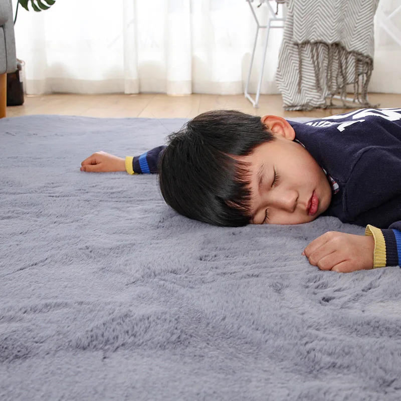 Роскошный искусственный мех кролика ковры меховая ткань спальня Толстый Пушистый Коврик моющийся искусственный текстиль коврики квадратный домашний декор