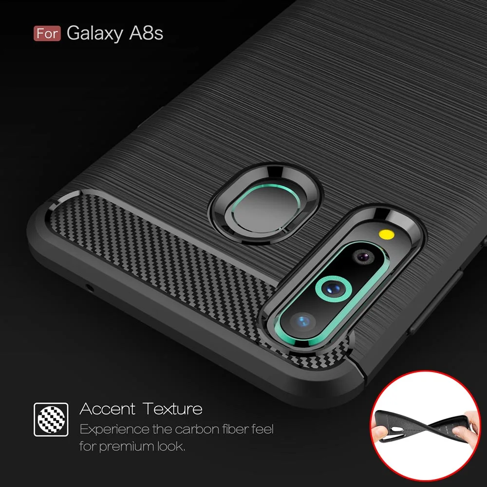 Carbon fiber textured TPU 6.4For Samsung Galaxy A8S Case For G8870 SM SM-G8870 Cell Phone Cover |
