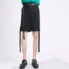 27-45 Новая мужская одежда модные hairstylist GD короткие Средние талии металлические кольца ремень шорты плюс размер костюмы(без пояса