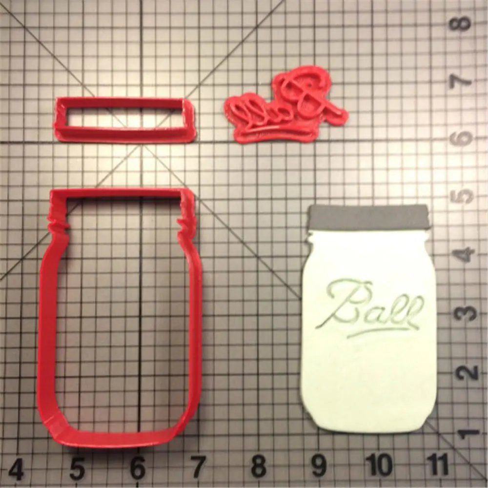 Mason Jar Design Cookie Cutter Set Custom Made 3D Printed Fondant christmas-cookie-jar-gift-idea