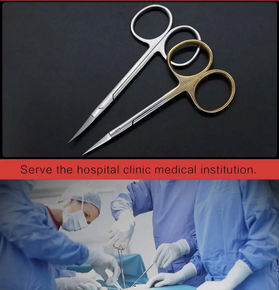 Tesoura de Aço Oftálmica Tesoura Operacional Aureate Handle Fine Sharp Instrumentos Cirúrgicos 10 Centímetros Micro Inoxidável Expresso Corte 3 Oftálmica tesoura operacional Aureate handle Fine sharp