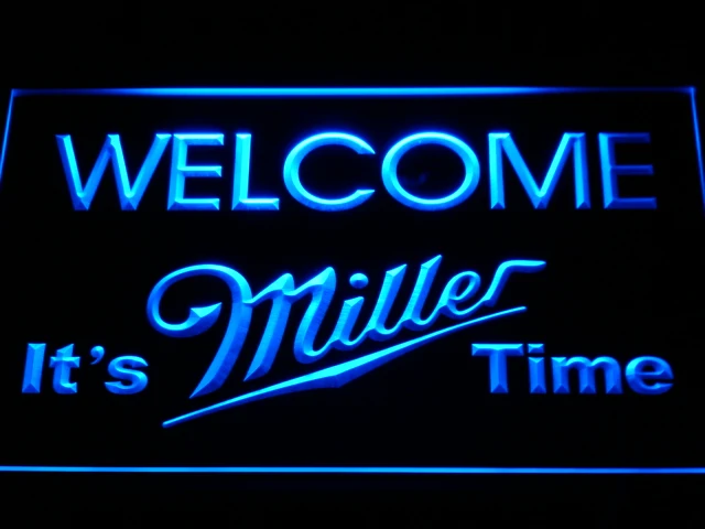 Baratos A206 es Miller time Bienvenido bar Led neon sign con encendido apagado 20 + colores 5 tamaños para elegir