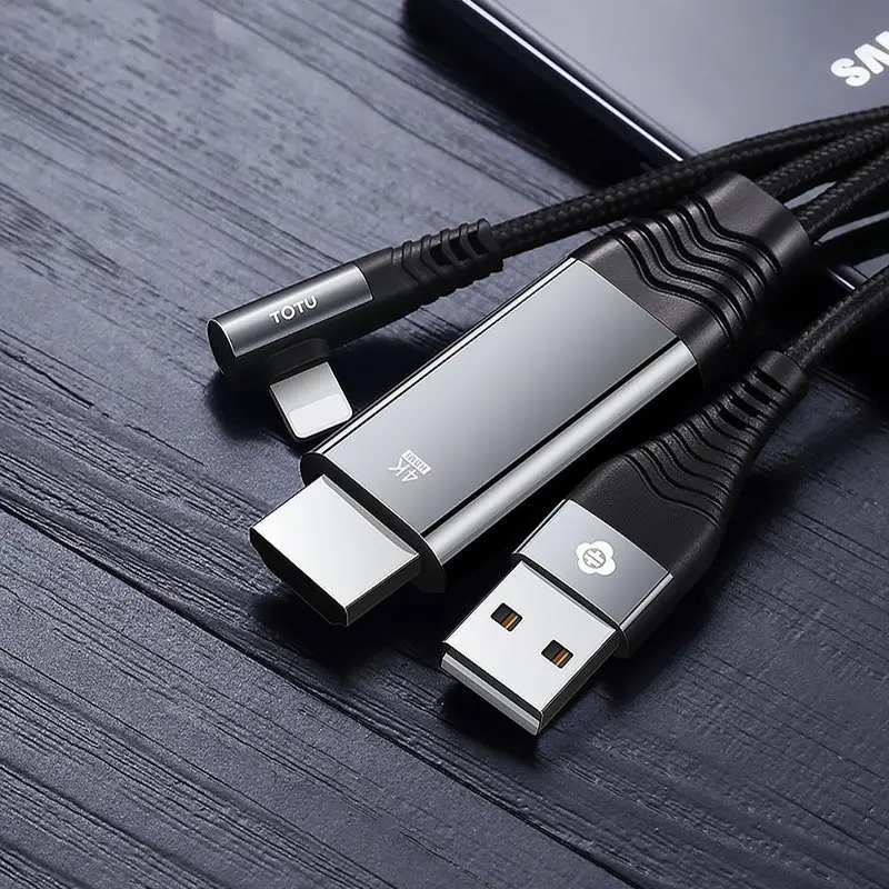 HD 4K 3,5 M 2.4A USB кабель системы освещения 8 Pin к HDMI HD tv AV Кабель-адаптер для iPhone 6S 7 8 Plus X iPad Air 2 Pro mini iPod - Цвет: Black