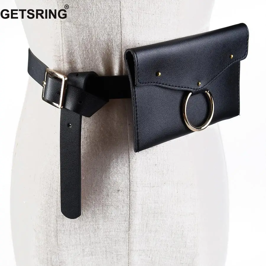 

GETRSING Women Belt PU Leather Belt Women Belts All Match Adjustable Waist Belt Pocket Spring Summer 2018 Decoration Free Size