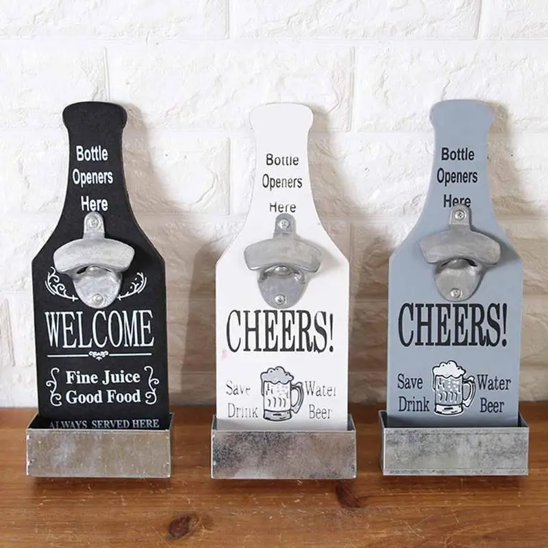 

Pastoral Vintage Style Beer Cola Water Bottle Opener Storage Wall Hang Decorations Home Decor CKY3977