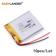 10pcs /Lot 3.7v lithium Li ion polymer rechargeable battery 334348 700mah for MP5 DVR GPS Toy Sound card