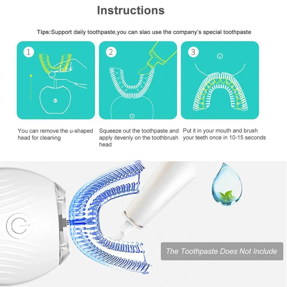 Escova de Dentes à Prova Blu-ray Totalmente Automático Branqueamento Dwaterproof Água Inteligente Variável-frequência Carregamento Usb 12 High Quality Beleza e saúde