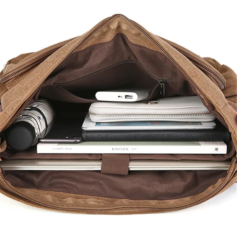 Брендовый Большой Вместительный холщовый мужской портфель, деловая сумка для ноутбука, винтажная сумка через плечо для мужчин, сумки-мессенджеры