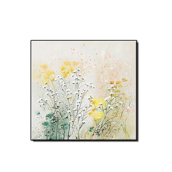 

Handpainted Abstract dream white small flowers oil painting wall Art picture on Canvas For Living Room home Decor no framed