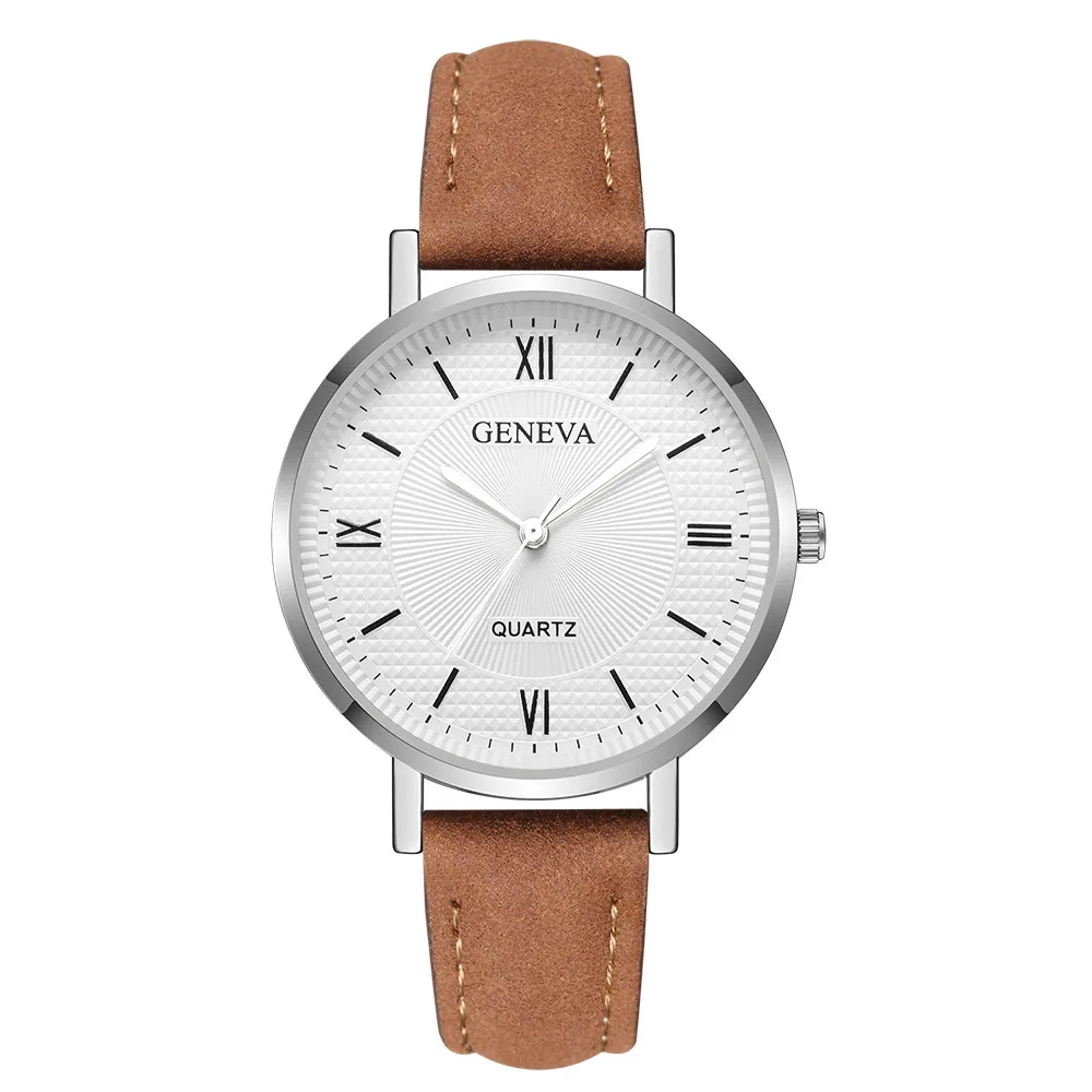 Geneva Мода Montre Bayan Saat Time часы кожаные женские часы в кварцевые часы urvoi женские часы Relojes Para Mujer Горячая& A - Цвет: Z1