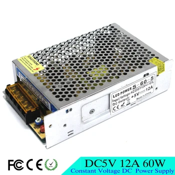 

Led Power supply dc 5V 12A 60W Power Adapters driver transformer 110v 220v ac dc converter for led strip display screen lamp cnc