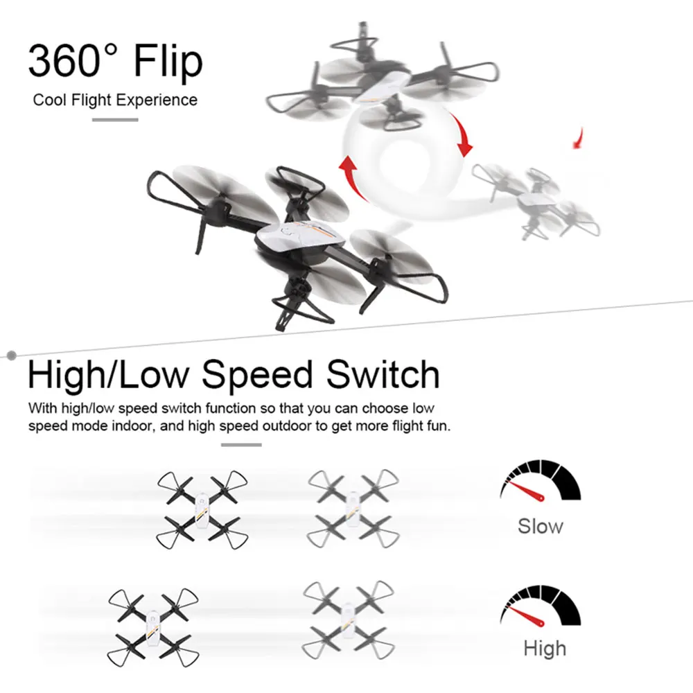 

UAV Quadcopter Drone Aircraft 4CH 18min Battery Life 2.4GHz ABS LED Lighting USB Charge Speed Adjustable Durable Airplane Toys