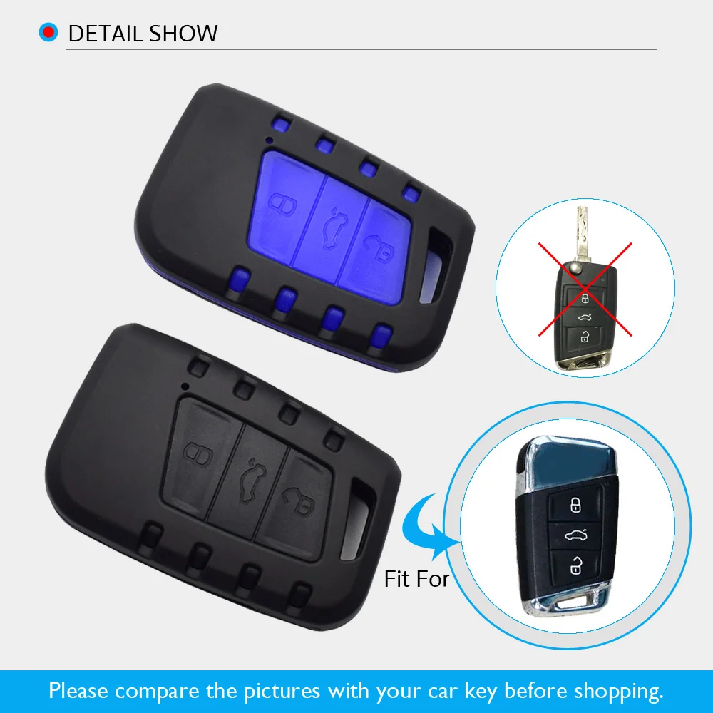 Чехол для ключей автомобиля ATOBABI для VW Skoda Superb Magotan Passat B8 A7 Golf Smart Remote Fobs Shell Cover ABS+ Силиконовый комбинированный брелок