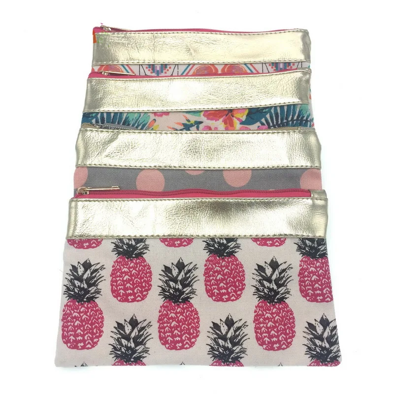 KANDRA Quality Fabric Cosmetic Bag Tropical Pineapple Floral Pattern Travel Pouch Clutch New Small Zipper Change Purse 2019 KANDRA Quality Fabric Cosmetic Bag Tropical Pineapple Floral Pattern Travel Pouch Clutch New Small Zipper Change Purse 2019