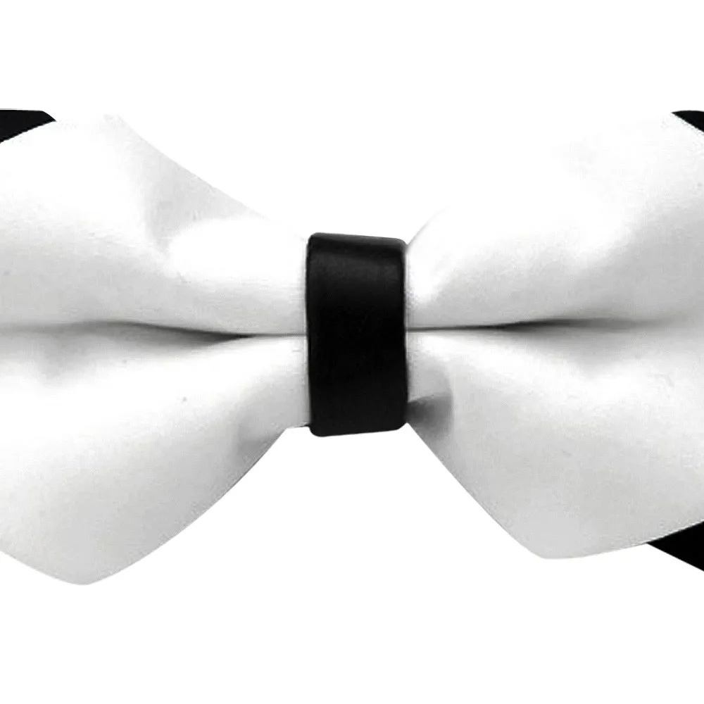 

Korean Style Wedding Party Aniversar Narrow LazyFashion Wedding Party Feast Fancy Adjustable Bowtie Necktie Bow Tie WhiteY419