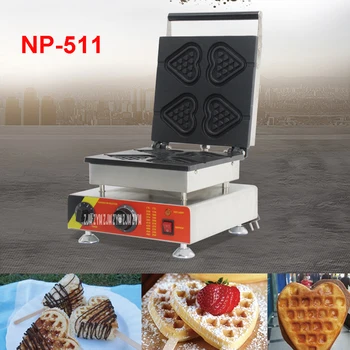 

1PC NP-511 110V/220V Electric Commercial Nonstick Heart-shape Lolly Waffle Stick Maker Iron Machine Baker stainless steel 1.5KW