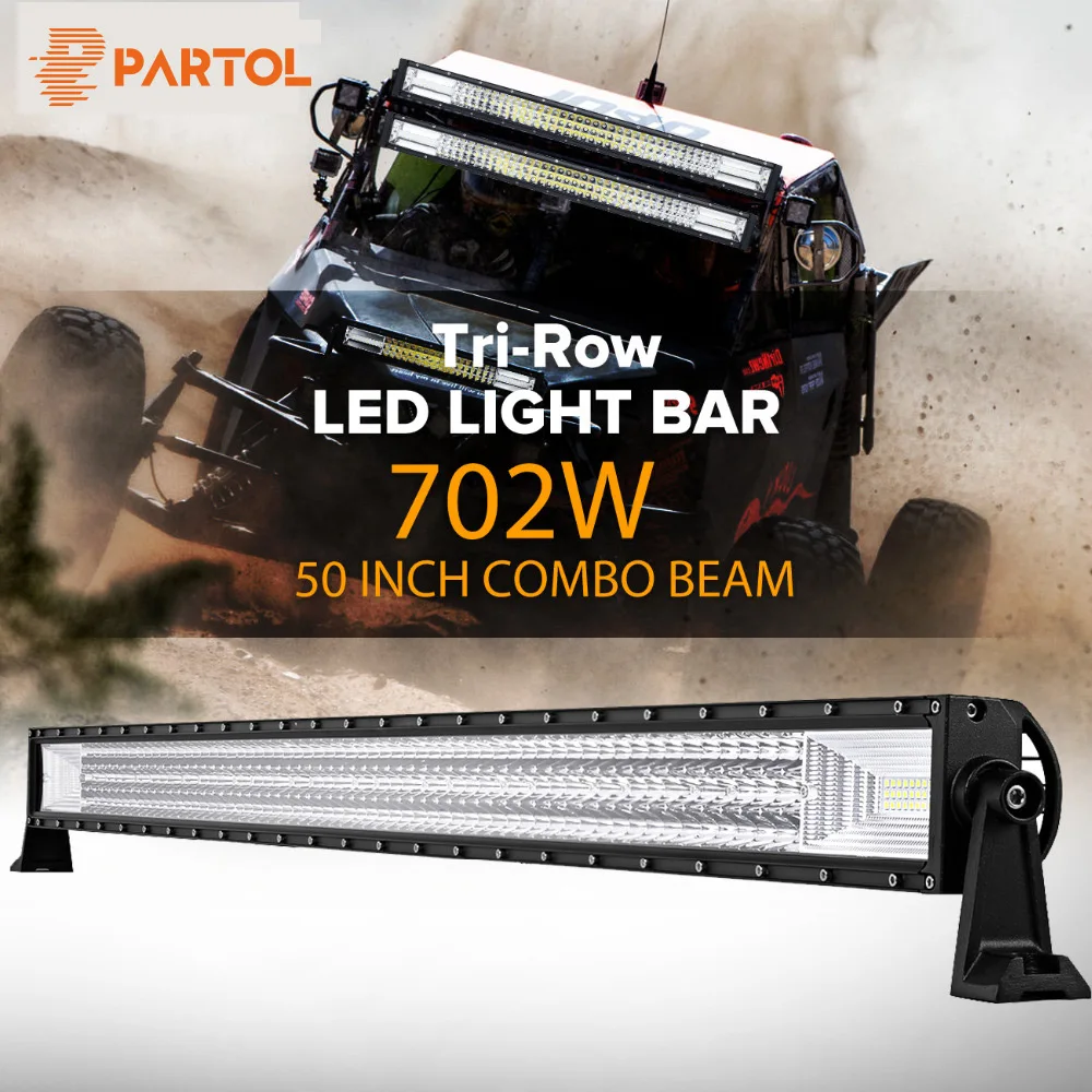 Partol 50 "702 ワットトライ行 led ライトバースポットフラッドコンボビームオフロードライトワークライト 4WD 4 × 4