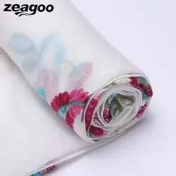 Zeagoo 100% хлопок шарфы для Для женщин Мягкая Этническая Стиль цветочной вышивкой Лен Обёрточная бумага шаль Одеяло Повседневное Indoor/Outdoor шарфы