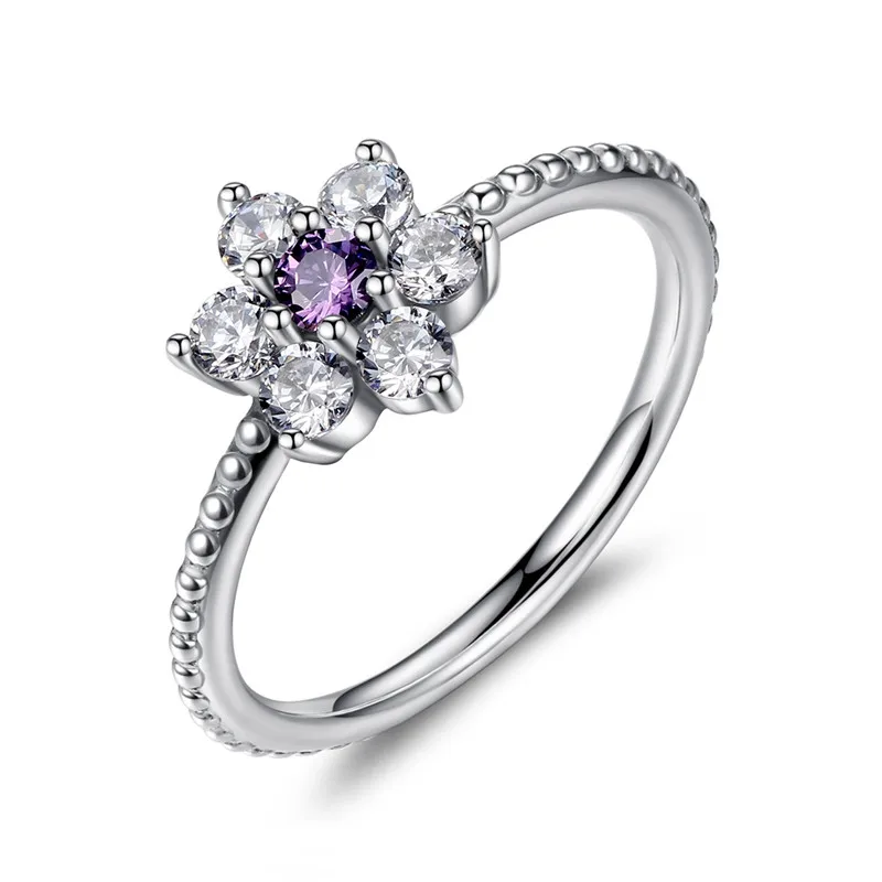 Обручальные кольца для влюбленных из стерлингового серебра Trynmera кольцо с фианитом ромашка кольцо с цветком TR080 - Цвет основного камня: TR085