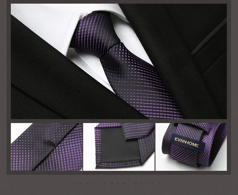 С подарочной коробке Новинка года модные галстуки для Для мужчин 7 см Британский стиль фиолетовый галстук градиент повседневные Галстуки бренд
