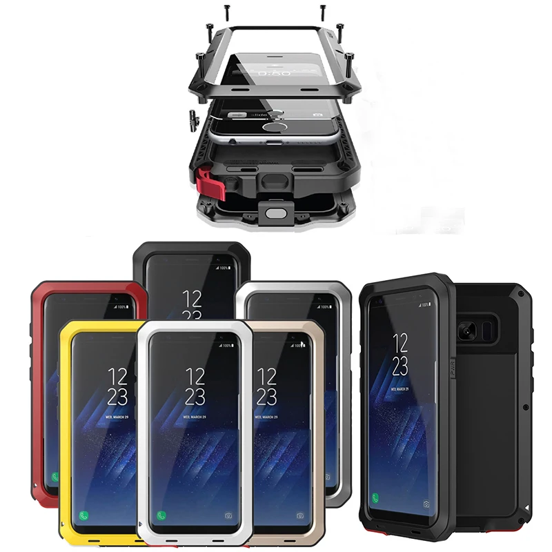 Comprar Fundas de teléfono híbridas de 3 capas a prueba de golpes para Samsung Galaxy S9 S9 Plus Cool impermeable PC + TPU cubierta trasera de protección completa