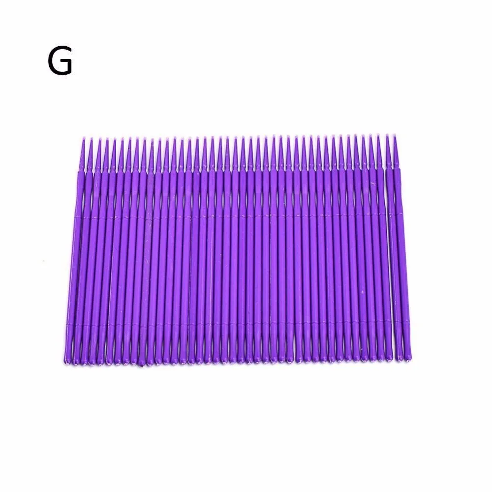 100 шт./пакет прочный Micro одноразовые для наращивания ресниц кисти отдельных Аппликаторы тушь для ресниц удаление инструмент тампоны - Цвет: G