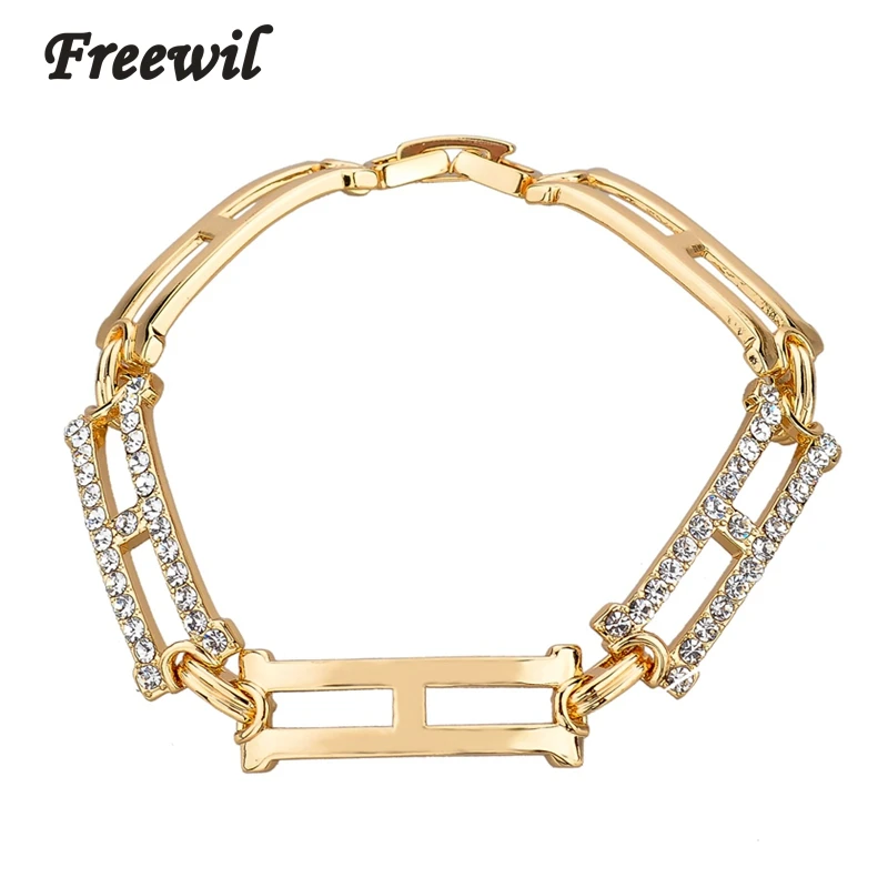 

Free Shipping Jewelry Gold Chain Bracelets & Bangles Austrian Crystal Bracelet Wedding Jewelry Bangles SBR140292