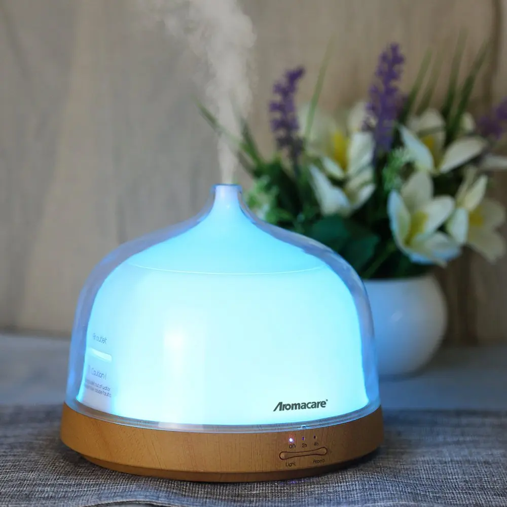 

Aroma Essential Oil Diffuser, Cool Mist Ultrasonic Humidifier, Wood Grain, 200ML, 7 Color Rainbow Light with Intermittent