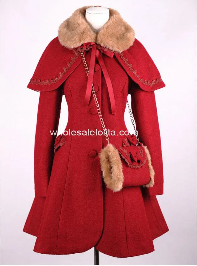 Новое Брендовое красное шерстяное зимнее милое пальто Зимние пальто для девочек Брендовое длинное зимнее пальто - Цвет: Красный