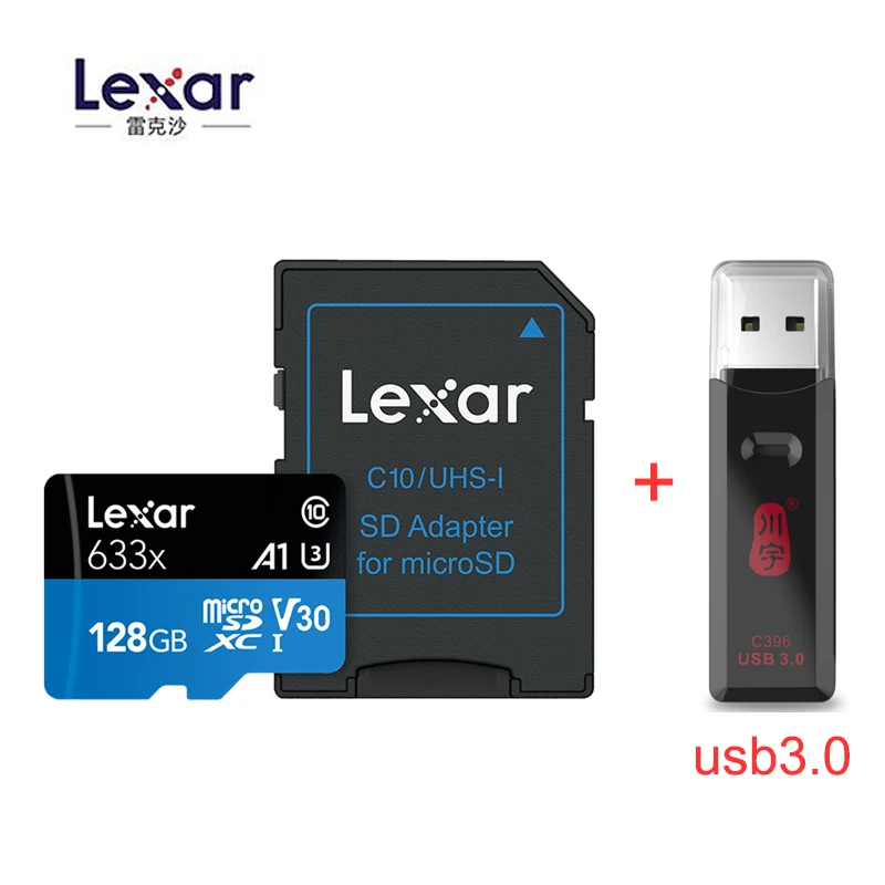 Lexar 633X 95 МБ/с. Micro sd карты 512 ГБ 1 ТБ 128g 256 ГБ устройство чтения карт памяти Uhs-1 для Dji Mavic Drone Gopro Dji спортивная видеокамера