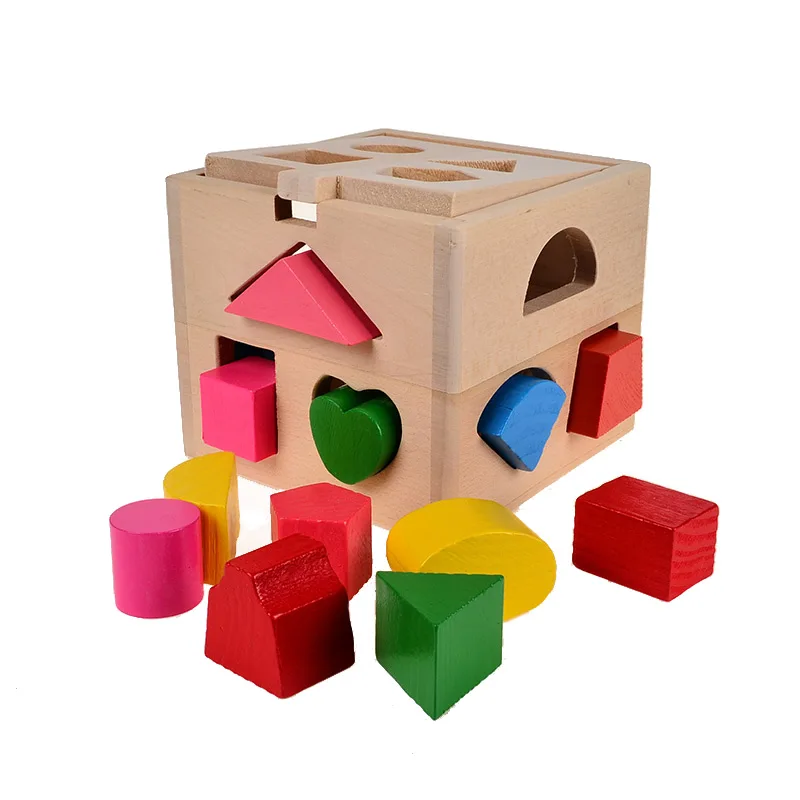 

BOHS Intellectual 13 Holes Shape Sorter Sorting Cube Box Porous Educational 1 - 3 years old Toys