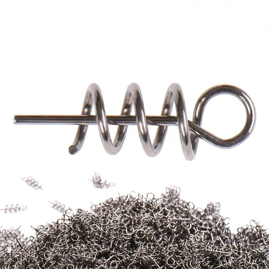 

20/100 pcs Fishing Lures Soft Pin Fixed Latch Needle Soft Worms Bait With Spring