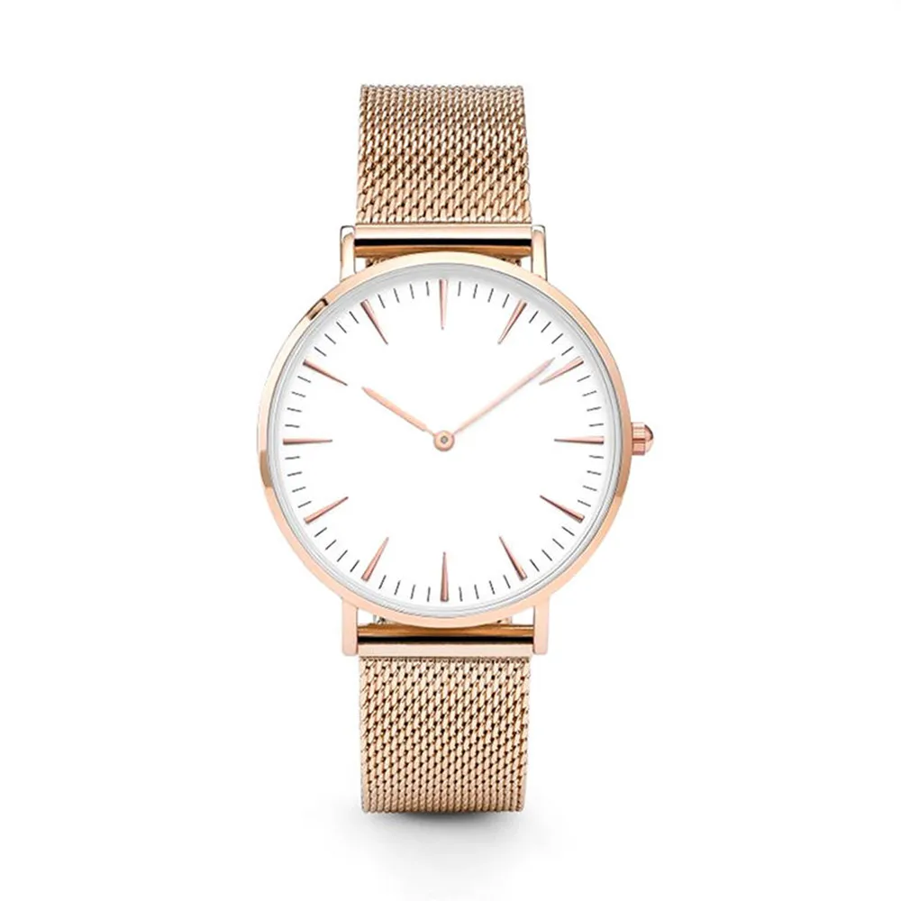 

Luxury Women Men Stainless Steel Mesh Band Analog Quartz Watch Simple Leisure Style Ladies Business Bracelet Wrist Watches reloj