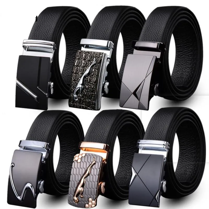 

ZPXHYH Men Belt Male Genuine Leather Strap Belts For Men Top Quality Automatic Buckle black Belts Men Real leather cowskin belt
