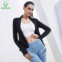 Vansydical Женская Беговая куртка спортивные куртки для йоги на молнии для спортзала, куртки для йоги, спортивные топы