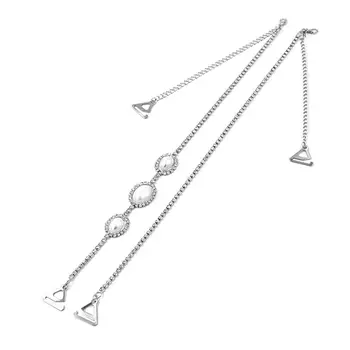 

Ladies Wedding Party Metal Alloy Decorative Bra Straps Shimmer Rhinestone Faux Pearl Shoulder Chain Detachable Adjust With Hooks