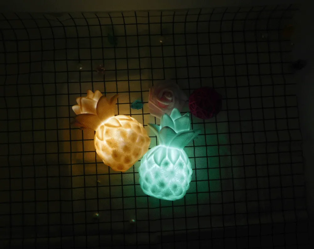 SUPERNIGHT Pineapple LED Night Light Silicone Lampada Home Decoration Bedroom Bedside Desk LED Table Lamp for Baby Kids Toy Gift (13)
