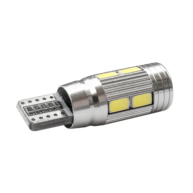 1 шт. T10 W5W 168 501 внутренние Ксеноновые белые светодиодный CANBUS НЕ OBC ERROR 10 SMD 5630 5730 с объектив проектора авто противотуманные фары лампа Алюминий чехол лампы 12V