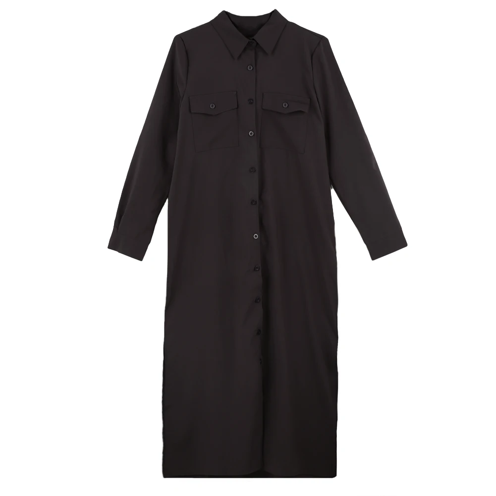 

Vestidos 2019 Fashion Straight Women Shirt Dress Long Sleeve Chiffon Summer Beach Dress Pocket Boho Casual Dresses Plus Size